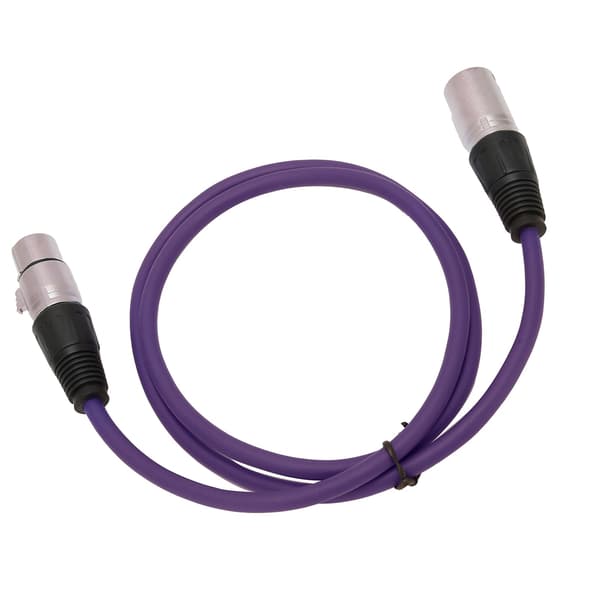 3-Pin Han til Hun Mikrofonkabel Holdbart Lydadapterkabel til Mikrofon Lilla