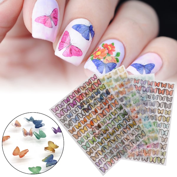 4 kpl Kynsien ja Korvien Lämpö kutistuva DIY Käsintehty 3D Perhonen Muotoinen Koriste