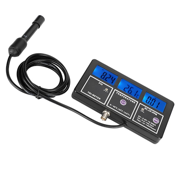 Vandekvalitetsmonitor Multiparameter PH EC CF TDS Temperaturmåler EU 230VAC 50Hz