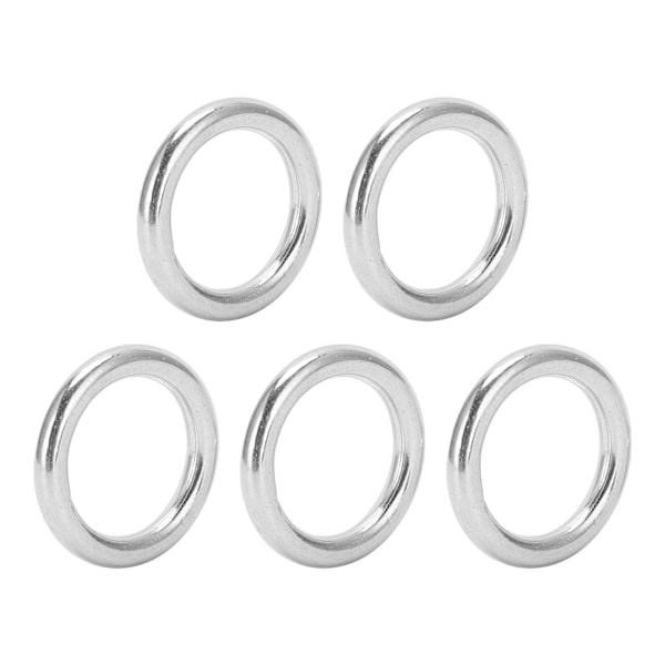 5 stk runde ringe svejset rustfrit stål Holdbar robust bøjle til navigationsbåde udendørs 3x25mm