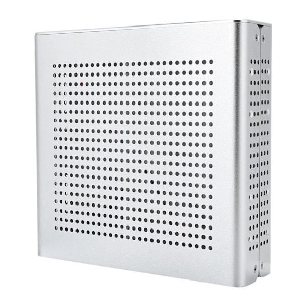 G60S HTPC-kabinet helt aluminium DCATX strømforsyning MiniITX-kabinet til stationær computer (Sølv USB2.0)