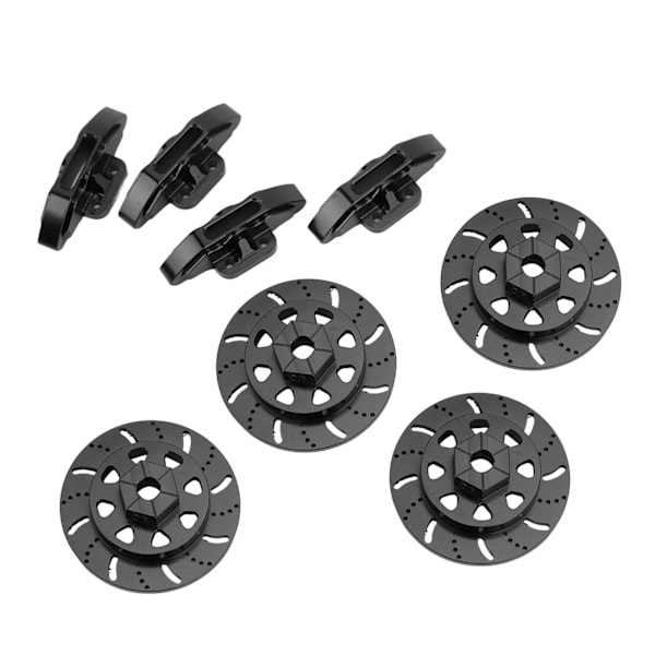 4 Sæt RC Aluminium Legering Bremseskive Bremsekalipersæt til Axial RBX10 Ryft 1/10 RC Bil Opgraderingsdele Sort