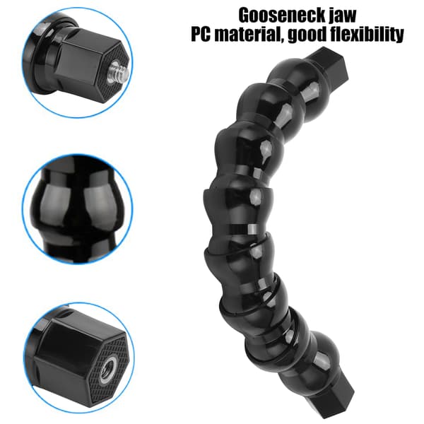 Flexibel Monopod Gooseneck Jaws Mount med 1/4 tums skruvhål