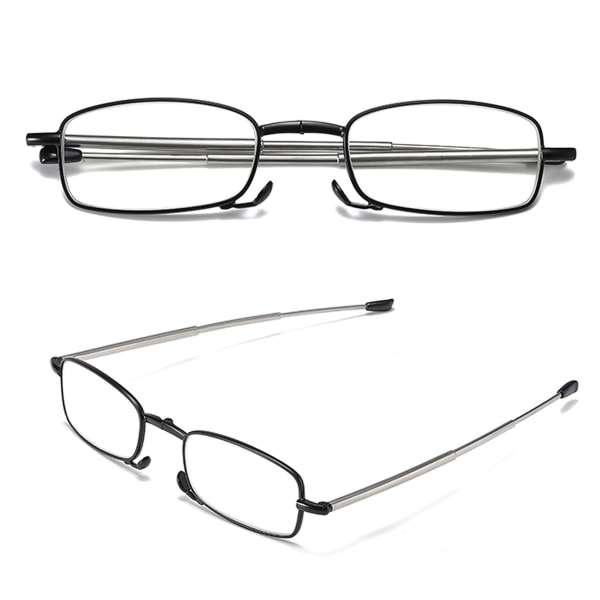 Vikbara läsglasögon med mini flip top bærefodral for mode män och kvinder Rotationsglasögon