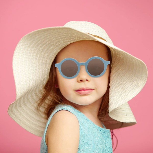 4 par sommar barnsolglasögon Söta runda solglasögon Plastbåge Uv-skydd för  flicka Pojke Strandtillbehör d958 | Fyndiq
