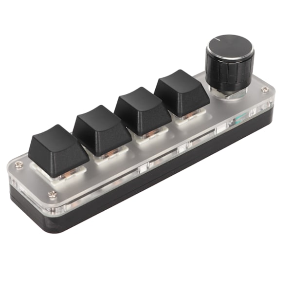 USB Mini 4-Tastatur med Knott Blå Bryter RGB Bakgrunnsbelysning Dobbel Modus Tilkobling DIY Programmerbar Makro Mekanisk Tastatur