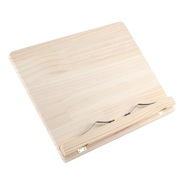 Bogstøtte Multifunktionel Træ Læsestøtte Justerbar Bærbar Computer Tablet Bogholder med Metalclips 40x30cm/15.7x11.8in