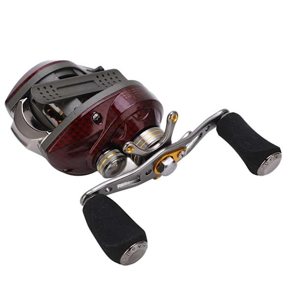 Baitcasting-rulle Metall Dubbelbroms Baitcast Fiskebete Rulle Magnetisk Bromssystem för Fiske Spö Vänsterhänt Rulle