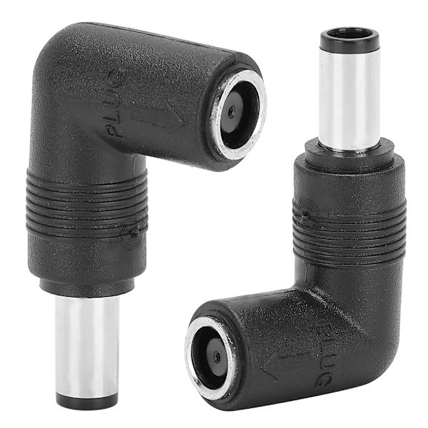 2 st hona till hane-adapter svart för HP/Dell rakt till armbåge 7,4 x 5,0 mm till 7,4 x 5,0 mm