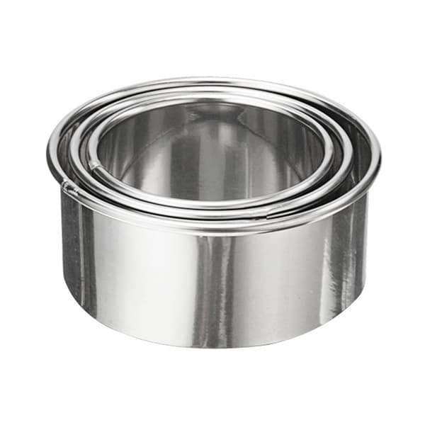 3 STK Dumpling Cutter Cookie Cutter Rustfrit Stål Rund Cirkel Tåler Opvaskemaskine Alsidig Effektiv Kage Dej Cutter til Køkken