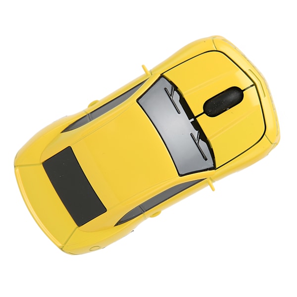 Race Car Trådløs Mus Sportsvogn Computermus 2.4 GHz LED Lys 1600 DPI Optisk Sensor til OS X PC Gul