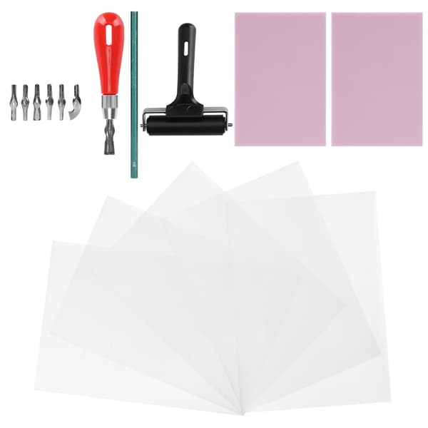 Gummi Carving Kit Stämpel Block Making Set Printmaking Printing Art Craft with Cutter Tools