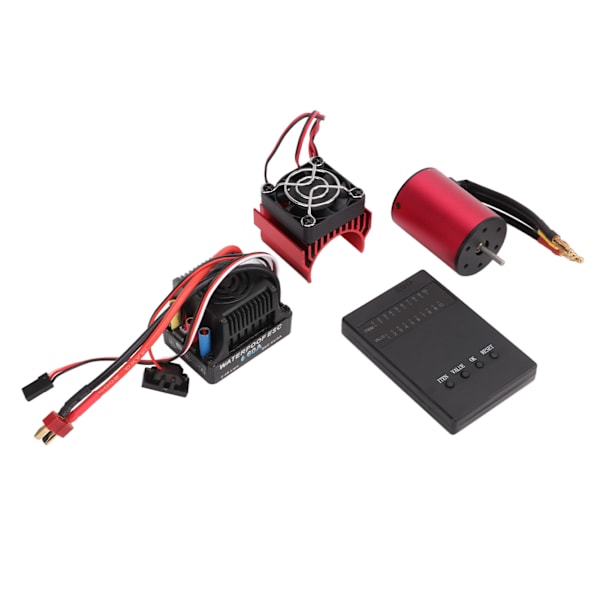 RC-motor 4-polig 12-spår Vattentät gör-det-själv-programmering ESC Stabil Pålitlig kylflänstillbehör för 2S 1:10 för 3S
