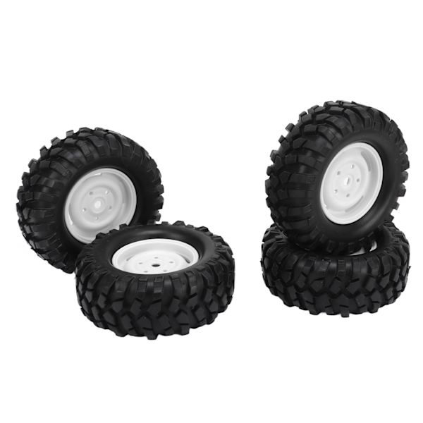 4 ST RC Hjul Däck Gummidäck Ersättning för Klätterfordon Terrängbil 96MM Diameter Vit