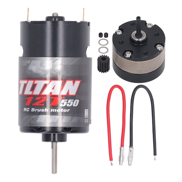 RC Borstad Motor med 1/3 Reduktionsväxellåda 550 Universal Borstad Motor för Elbil Lastbil Båt 12T