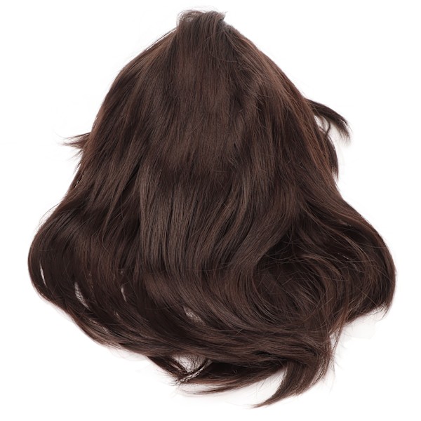 Herrperuk Kort Brun Rak Andas Inre Mesh Mjuk Fluffig Deformering Resistant Man Peruk