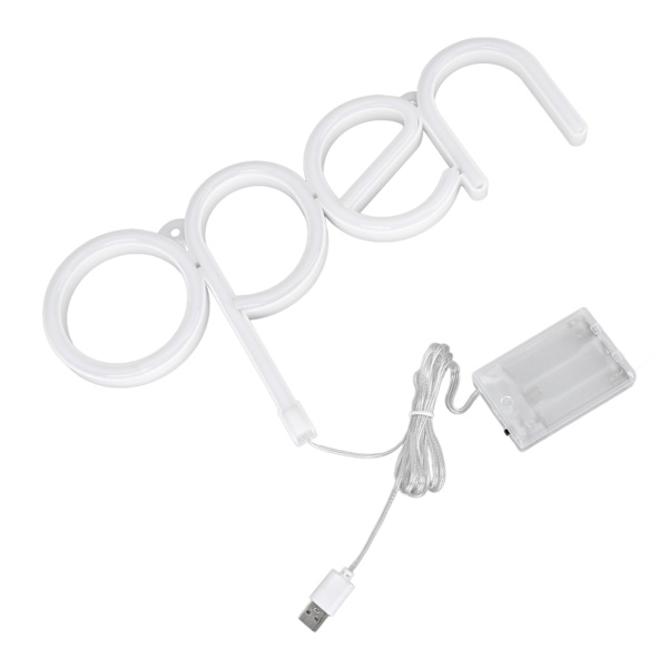 Neon öppen skylt Ljus RGB LED-skylt 13,8 x 7,3 tum batteri USB-driven PVC neon displaylampa för butiksfestrestauranger
