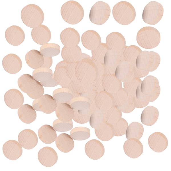 Bøg ubehandlet træskive gør-det-selv håndværk Runde træskiver Chiptilbehør 100 stk x 3 poser 2 cm