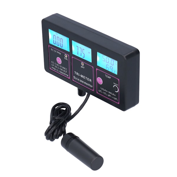 6 i 1 Vandkvalitetsmåler Multifunktionel PH Temp EC CF RH TDS-måler til Akvarium Hydroponics PH‑217US Stik 110V