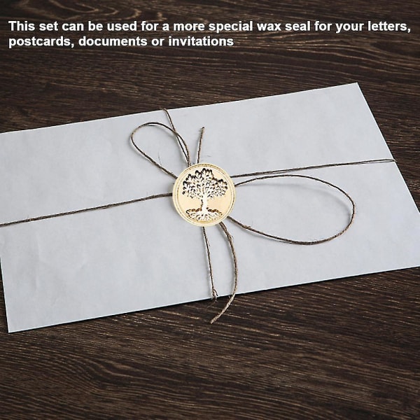 Brandlak segl voks segl stempelsæt, forsegling messing stemple gaveæske sæt til bryllup invitation brev emballage