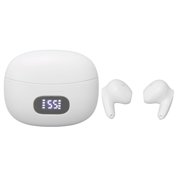 Bluetooth-hörlurar Multifunktion HiFi Stereo Ljud Brusreducering Trådlösa Sport Hörlurar med LED Digital Display Vit