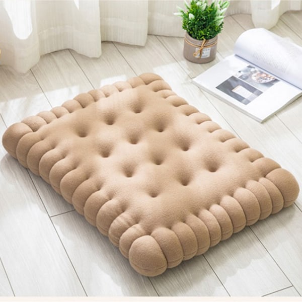 Tuolin istuintyynyt Dyna Paksu Pehmeä Elastinen Mukava Keksin muotoinen Plyysi Tuolin istuintyynyt Toimistoon Ruokailutilaan Sohvalle Beige 40x45cm