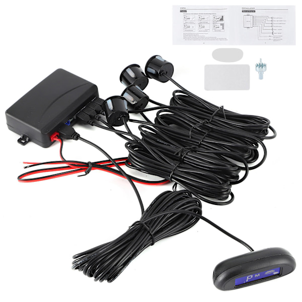 Auto LED Parkeringssensor Backup Radar System Summerende alarm Vejrbestandig Universal til 12V biler