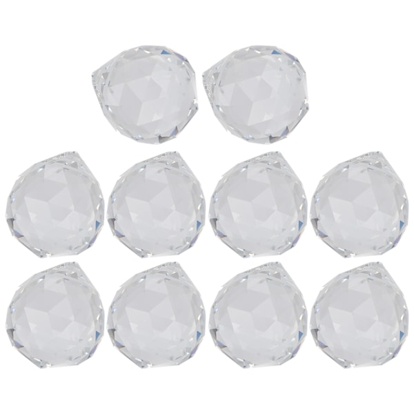 10 stk Krystallkule Klar Lysekrone Anheng Erstatning Hengende Prisme Deler Solfanger 30mm
