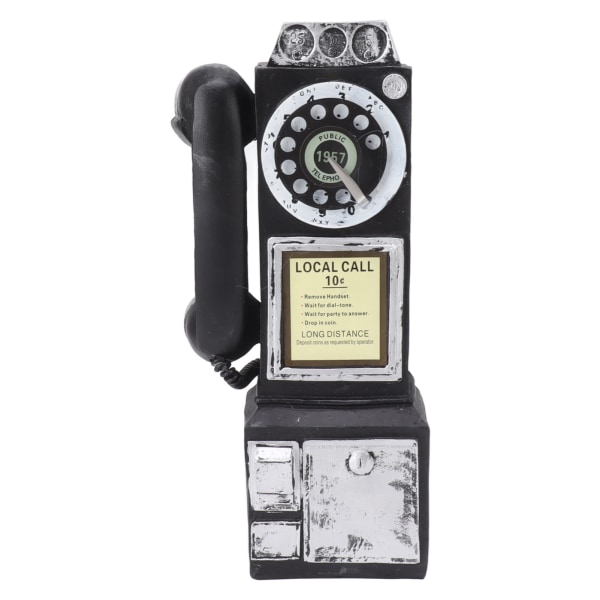 Decorative Phone Model Fashionable Classic Vintage Exquisite Resin Telephone Model Decoration for Bar Black