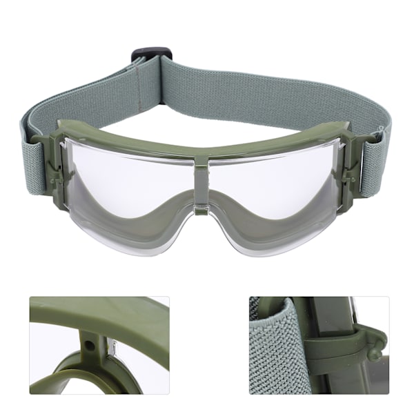 Militära Skyddsglasögon, Stötsäkra och Andningsbara, Utomhusskyddsglasögon för Män Kvinnor, Olivram, Transparent Lins