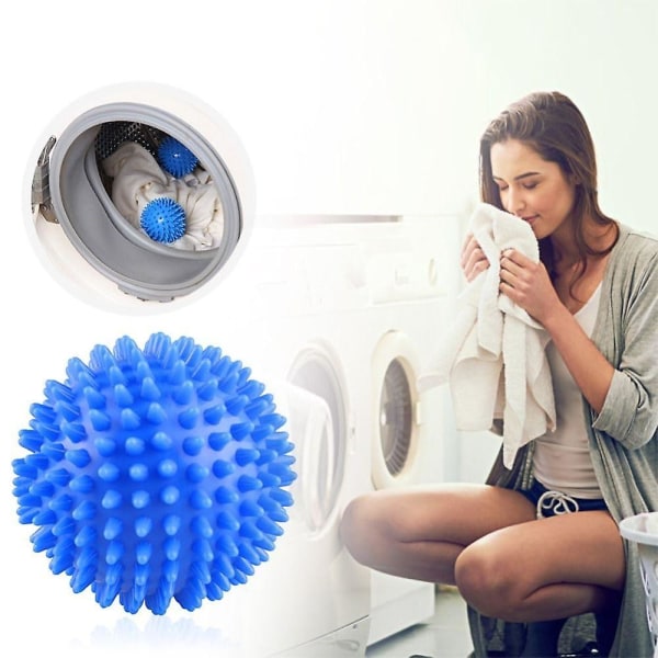 3 stk genanvendelige vasketøjstørrer bolde rengøring tørretumbler bolde Magic blødgører pvc bold til vaskemaskine (blå)