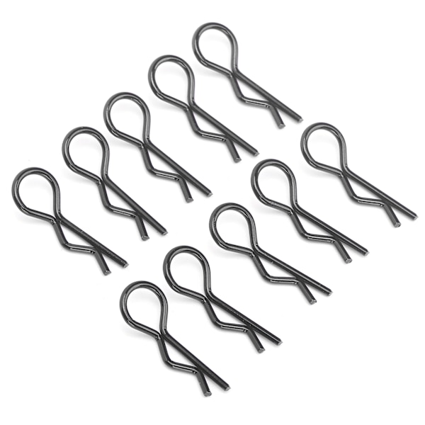 10st RC Car Shell Clip RShape Metal Body Clips Pins för 1/5 1/6 1/8 1/10 RC Car(Noir) Noir