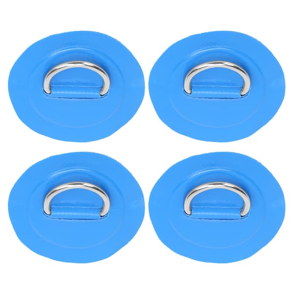 4 stk PVC-lapp med elastisk tausett D-ring lapp bungee tausett rustfritt stål D-ring pute blå