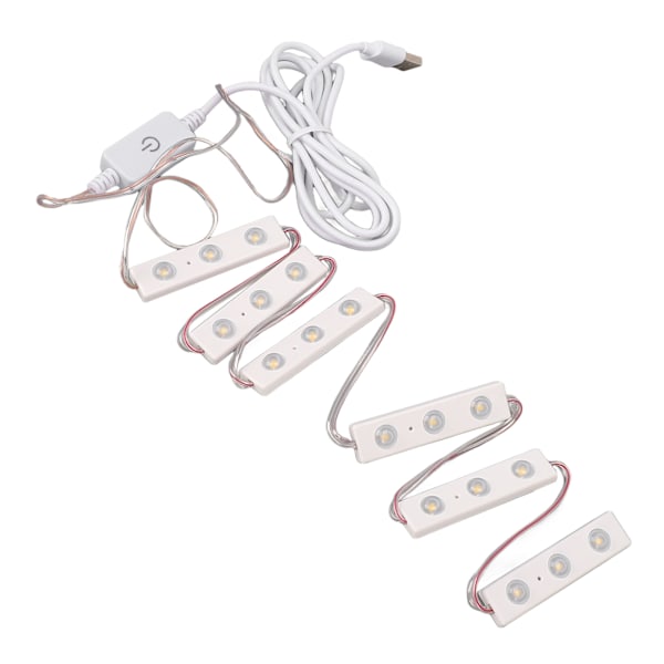 LED Makeup Mirror Light Justerbar Ljusstyrka USB Plug in DIY Mirror Strip Light Bulb 6 Strings (18st Light Chips)