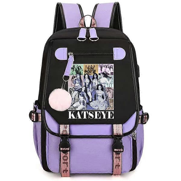 Katseye koreansk pigegruppe med tryk på skoletaske Style 3