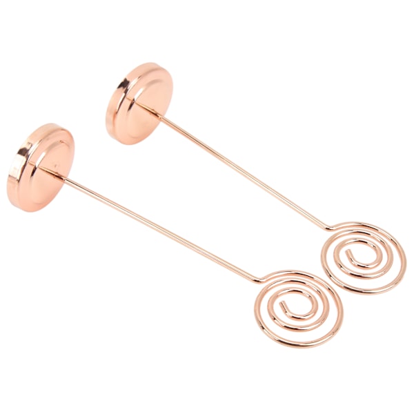 2 stk Bordnummerholdere Rund Metall Stabil Halvcirkel Konveks Design Elektroplettering Fotoholder Rose Gold