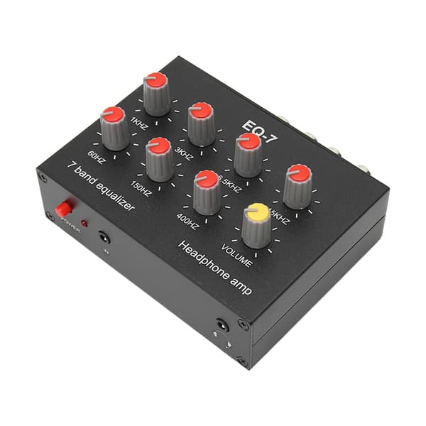 7-bånds Lydequalizer RCA Udgang Indgang 3,5 mm Interface Dobbeltkanals Digital Equalizer til Biler 100‑240V EU Stik