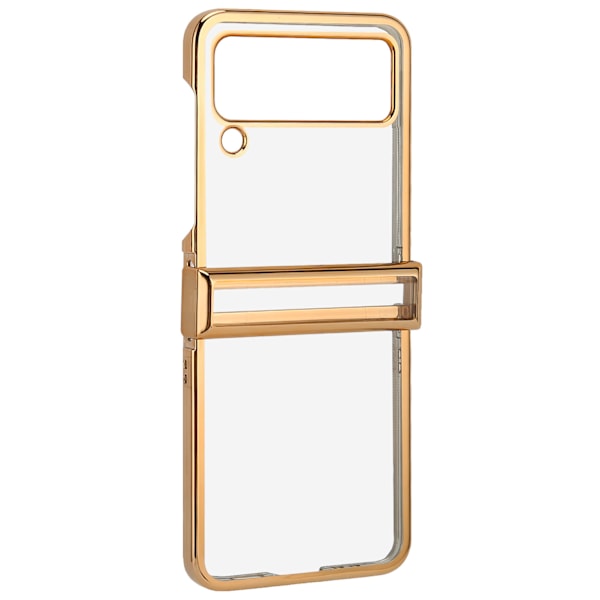 Foldbar Telefonetui Stødsikkert Galvaniseret PC Klar Bagside Mode til Samsung Galaxy Z Flip 3 Guld