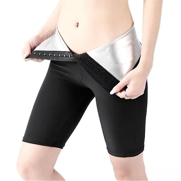 Hög midja slankande termo svettbyxor träningstights XL damshorts