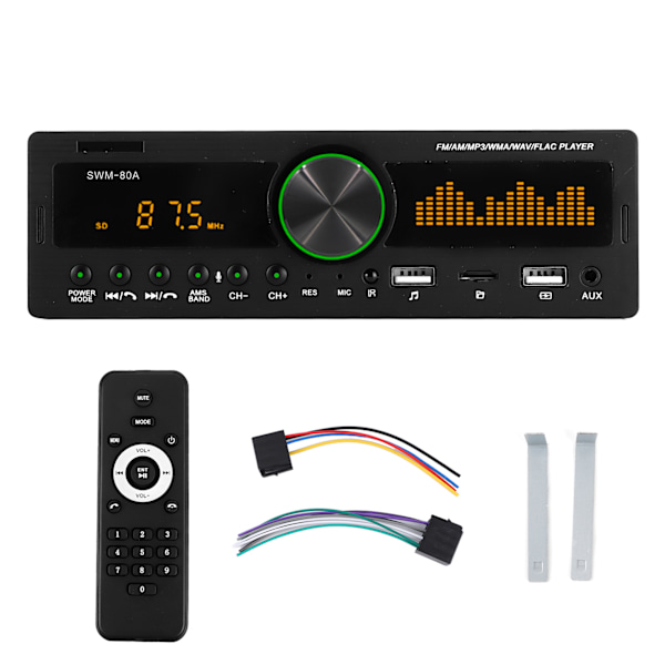 1 DIN Bluetooth MP3-spelare med fjärrkontrollstöd för röststyrning SWM‑80APosition-funktion