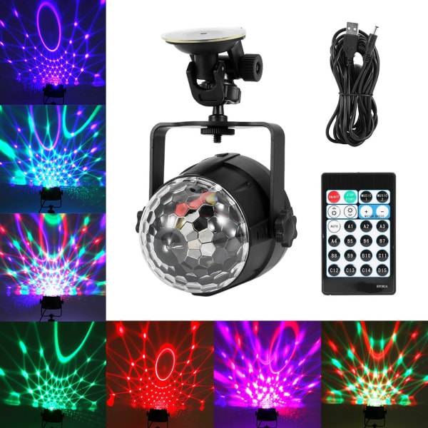 Mini DJ Club Disco KTV Fest Bar RGB MultiColor LED Lampe Kugle Projektor Scenelys