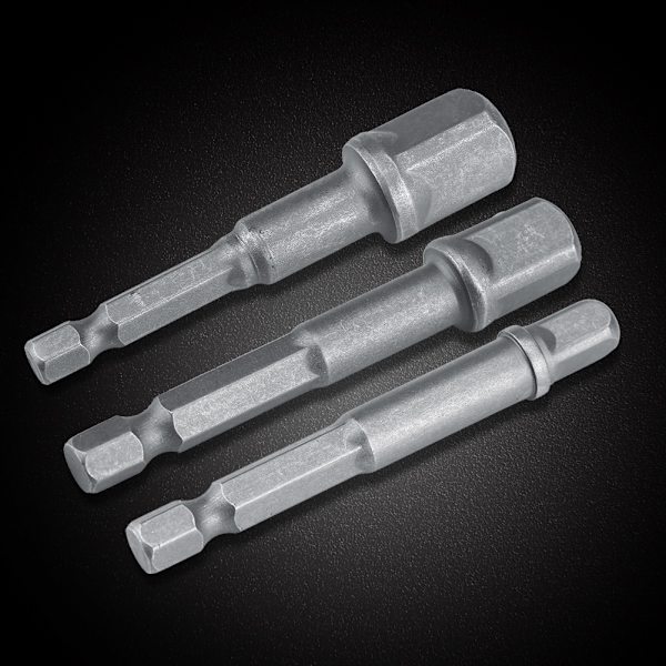3 kpl/setti Hylsäadapteri 1/4 tuuman kuusiokololla 1/4\" 3/8\" 1/2\" Poranteräpidennys (pitkä malli)