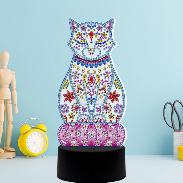 DIY Diamantmaleri 7 Farver Natlys LED Diamantmaleri Broderi Hjemindretning DP04