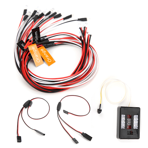 12 LED Blinkende Sterkt Lys Strobelys Kit System for 1/10 RC Crawler Dift Bil