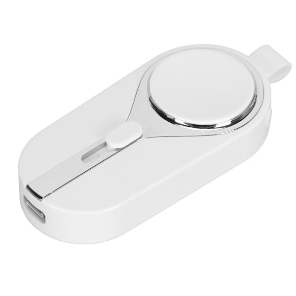 Mini Bærbar Nødstrømbank 2 i 1 2000mAh Mini Nøkkelring Bærbar Strømbank med Nøkkelring for IOS Watch Telefon Hvit
