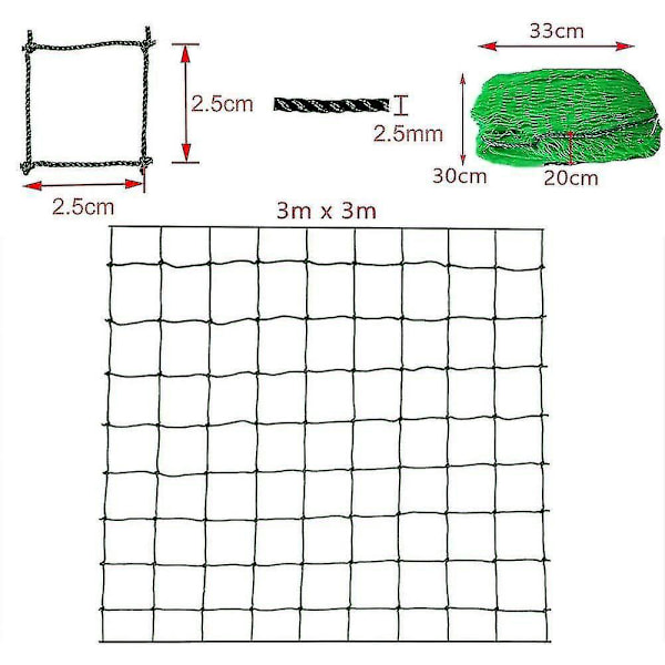 Golf Treningsnett - Heavy Duty 3m x 3m Impactnett, Utendørs Trening