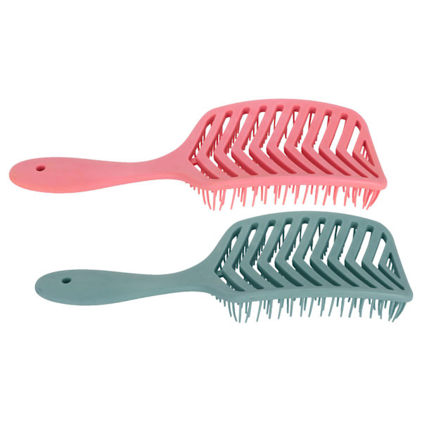 2st Paddla dettangling Vent Brush Våttorr Rund Kam Tänder Skägg Vent Massageborste Rose Röd Mörkgrön