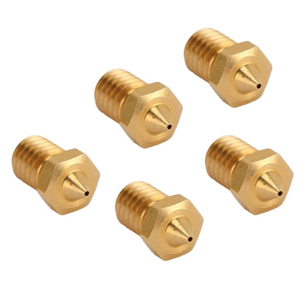 5 stk CHT V6 3D-printerdyse 3 huller højflowprinter Ekstruder Messingdyser Kompatibel med 1,75 mm PLA ABS TPU PA Materiale 0,2 mm