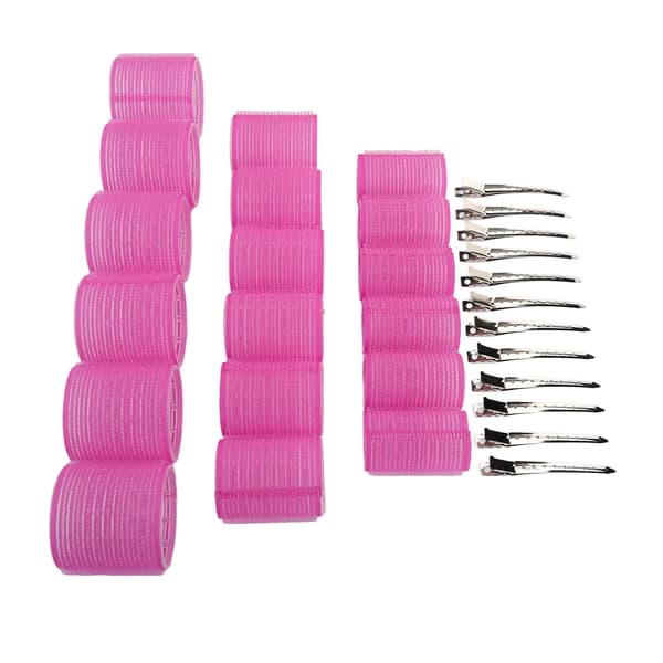 【NX】Hårrotsruller Rosa Self Grip Hårruller med klips Kompatibel med hårkledd Styling DIY