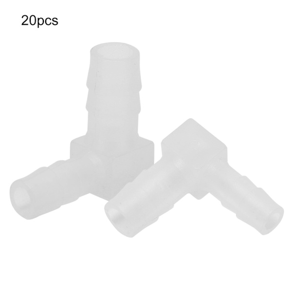 20 STK Akvarium 90° Albue Luftpumpe Adapter Slangekoblinger Tilkobling
